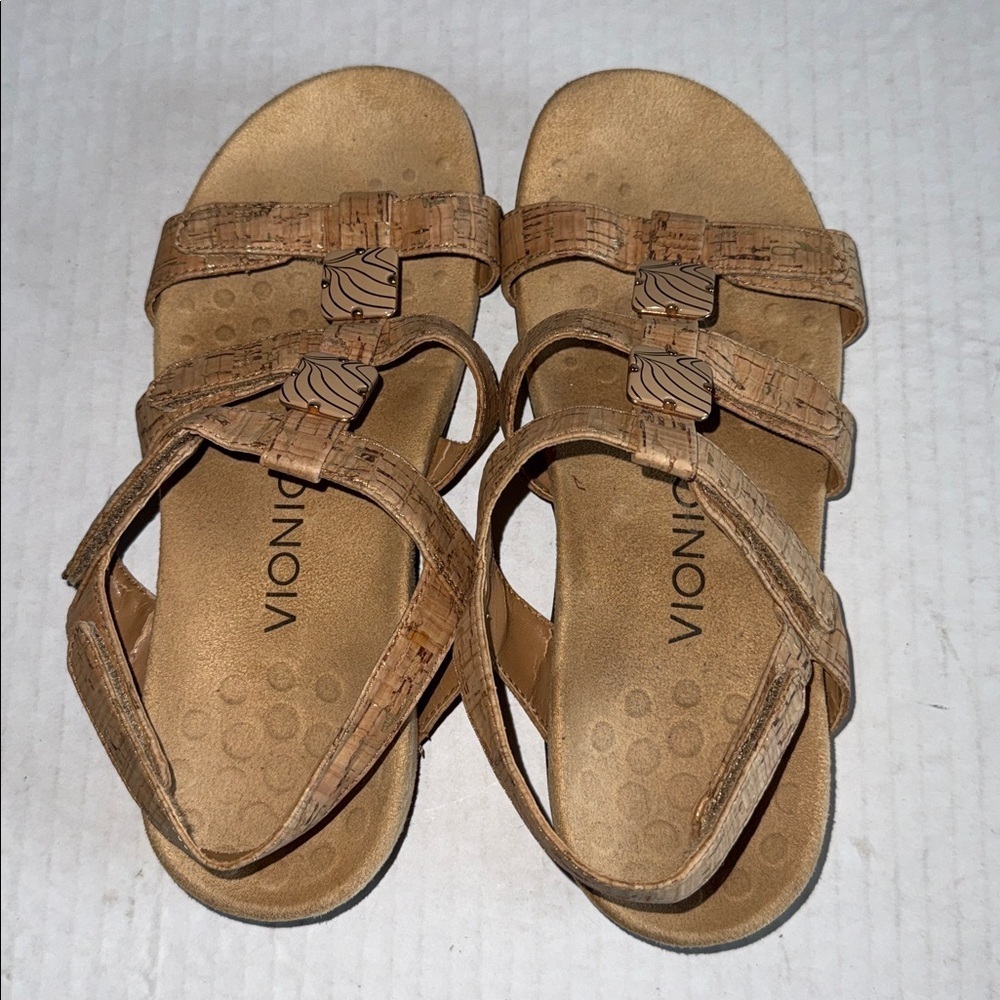 Vionic Amber Sandals In Tan Cork - Picture 9 of 11